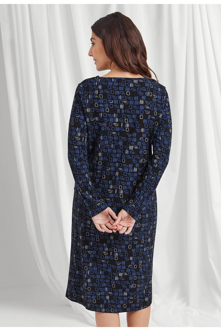 SADIE DRESS KAREENA PRINT | COL=BLACK