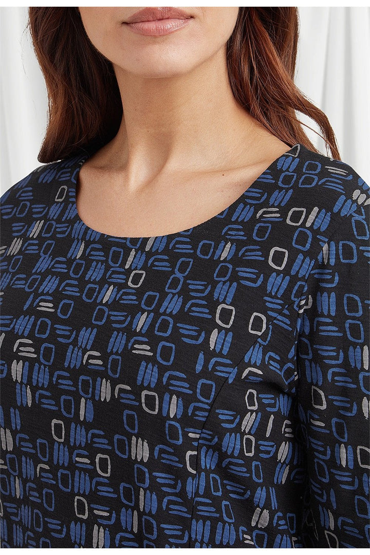 SADIE DRESS KAREENA PRINT | COL=BLACK