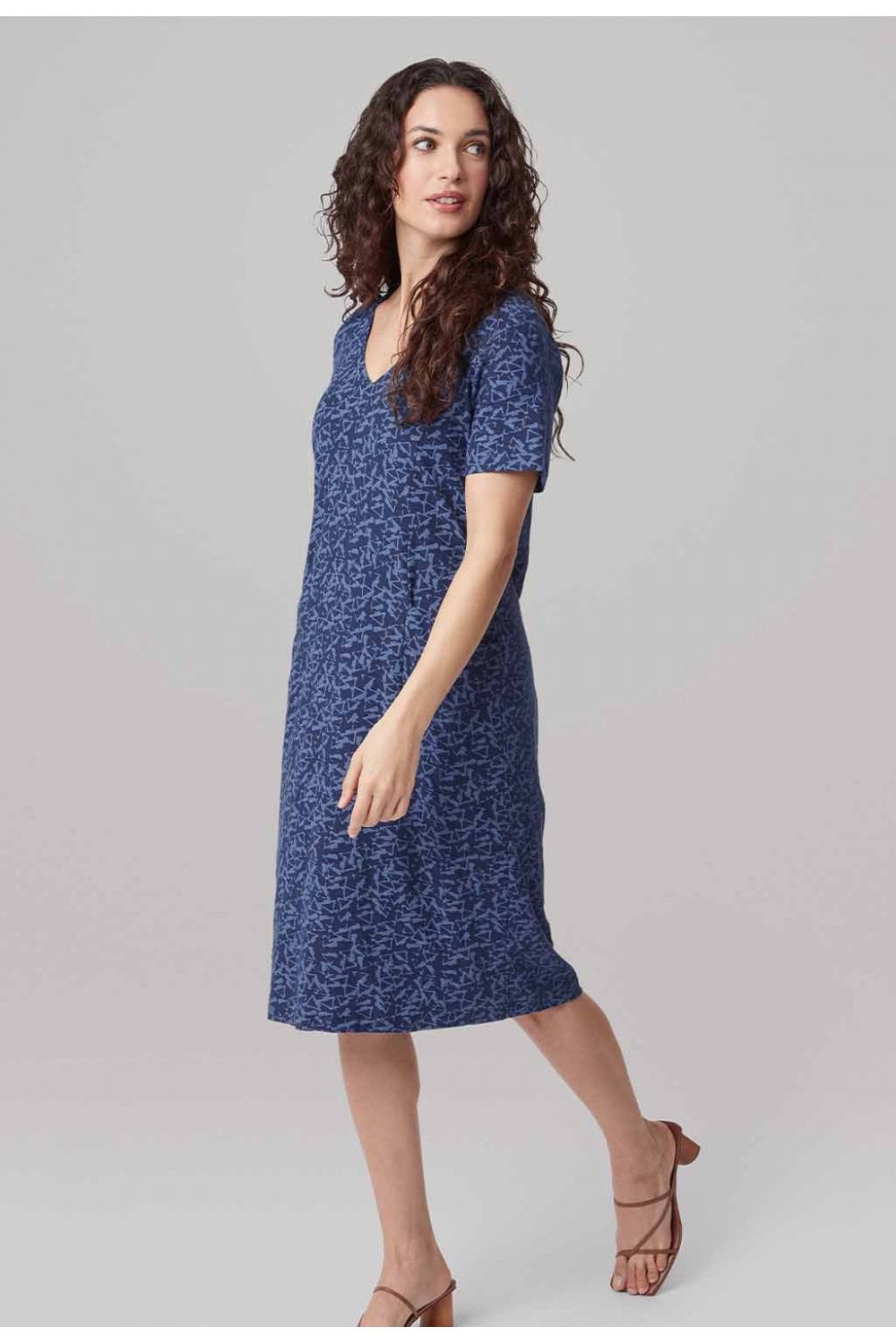 SAMIRA TRIANGLES DRESS | COL=BLUE