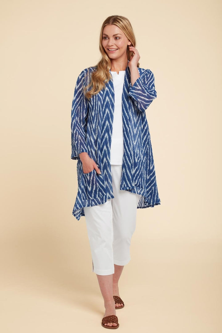SIAN KIMONO VICEROY PRINT | COL=DENIM
