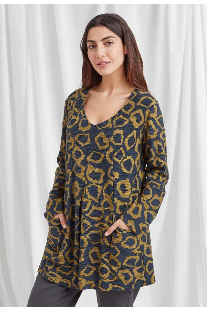 SIRENA TUNIC SOLACE PRINT | COL=NAVY