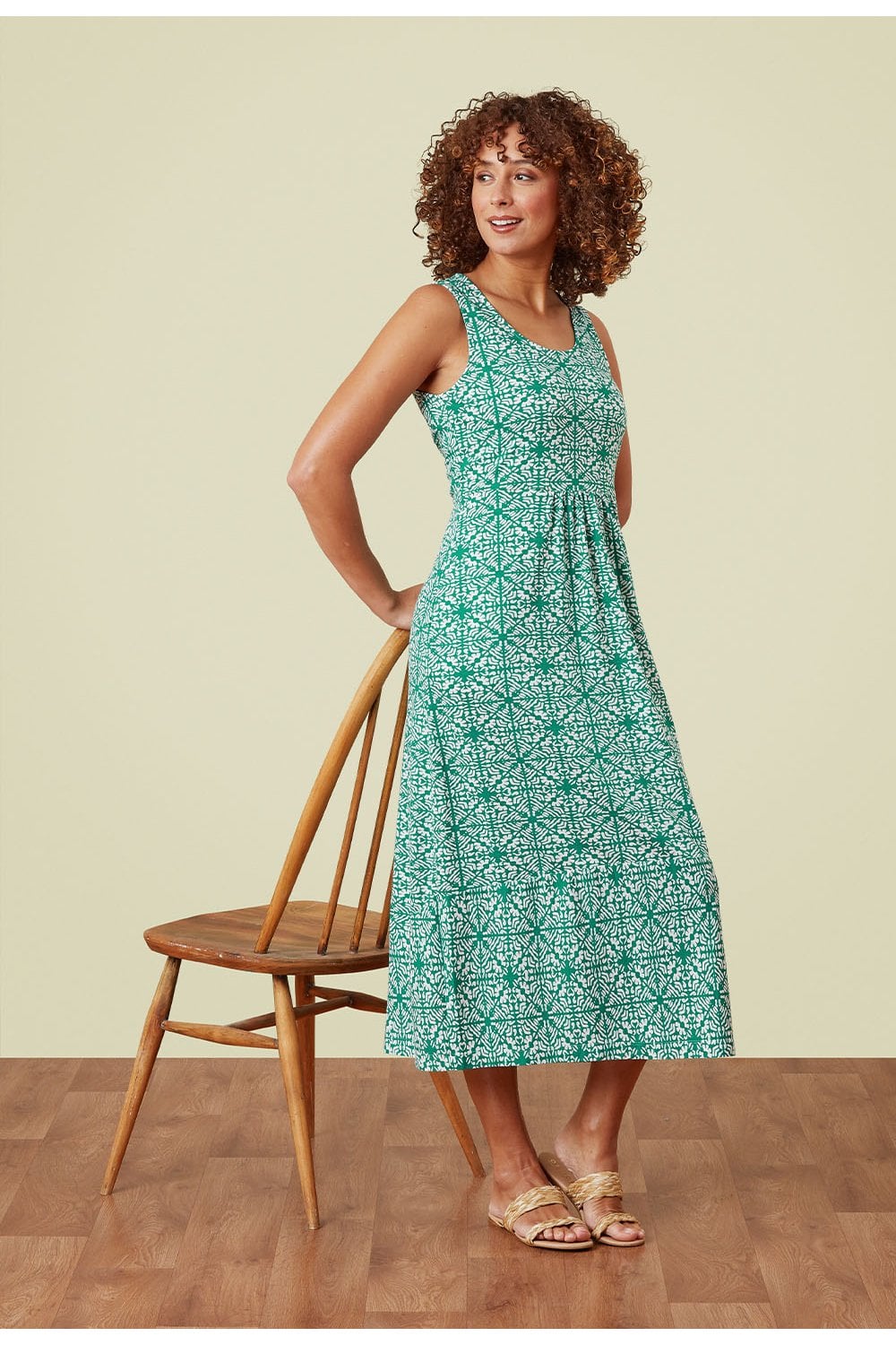 SKYLINE DRESS REMI TILE PRINT | COL=LAGOON