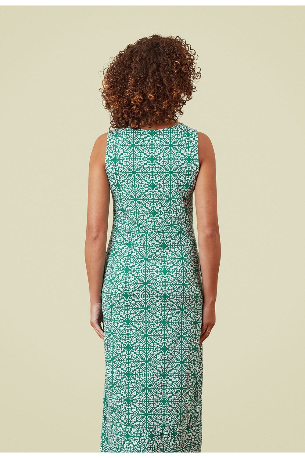SKYLINE DRESS REMI TILE PRINT | COL=LAGOON