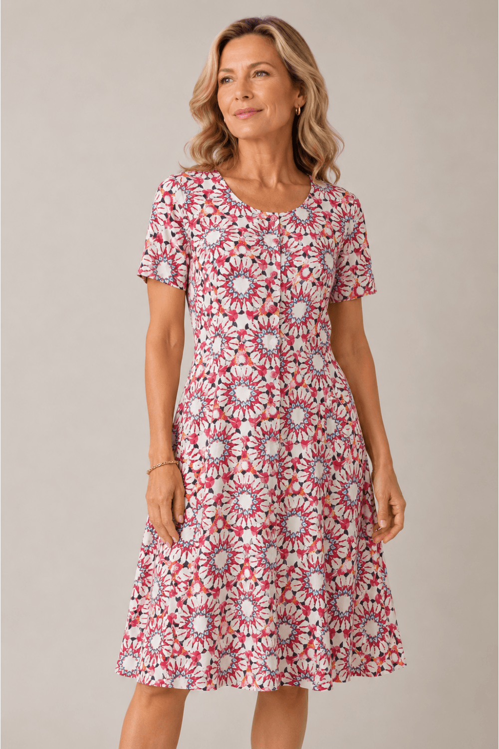 SOFIA DRESS MAISIE PRINT | COL=RED CLAY