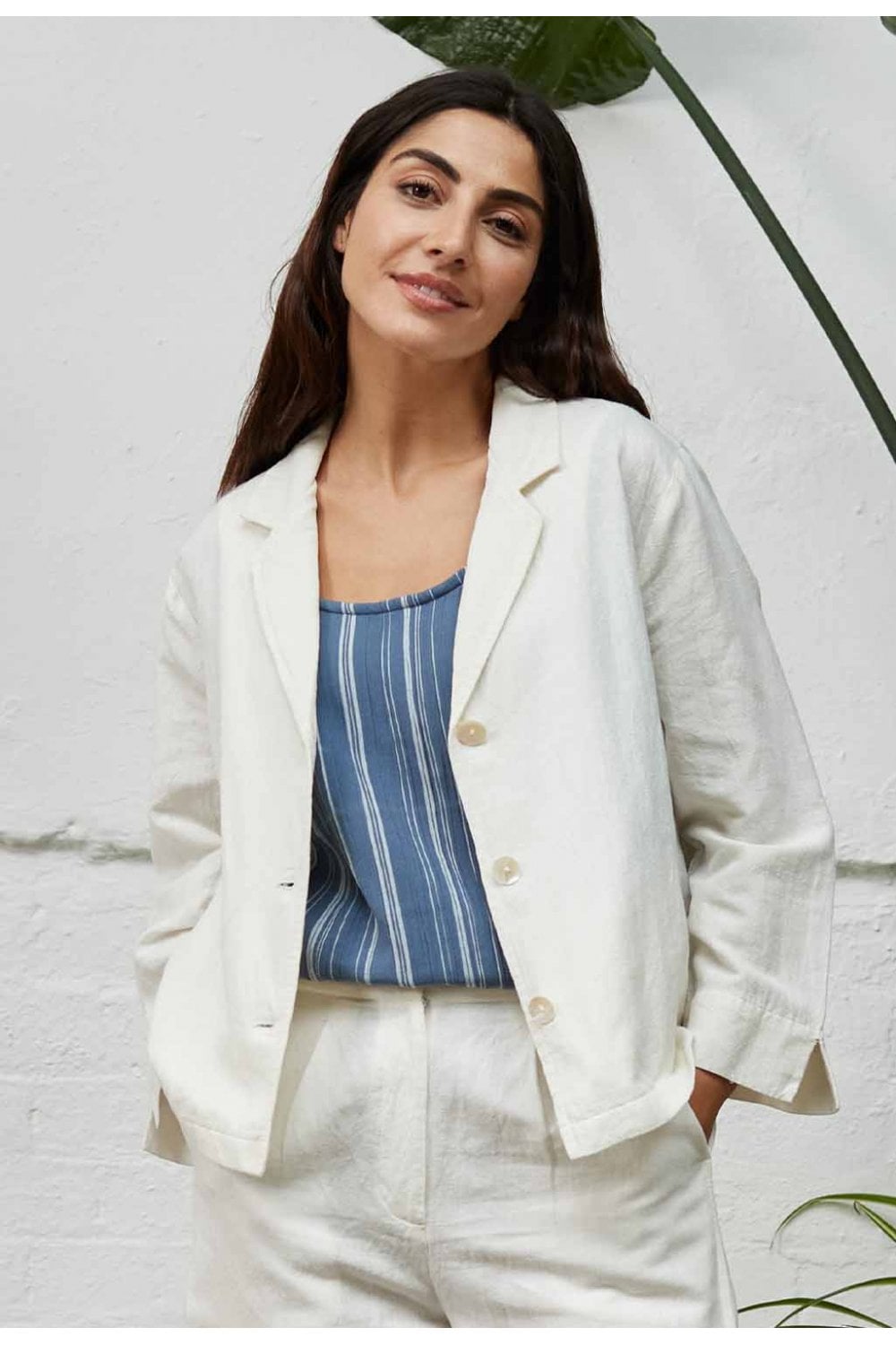 SOPHIA  LINEN JACKET | COL=WHITE