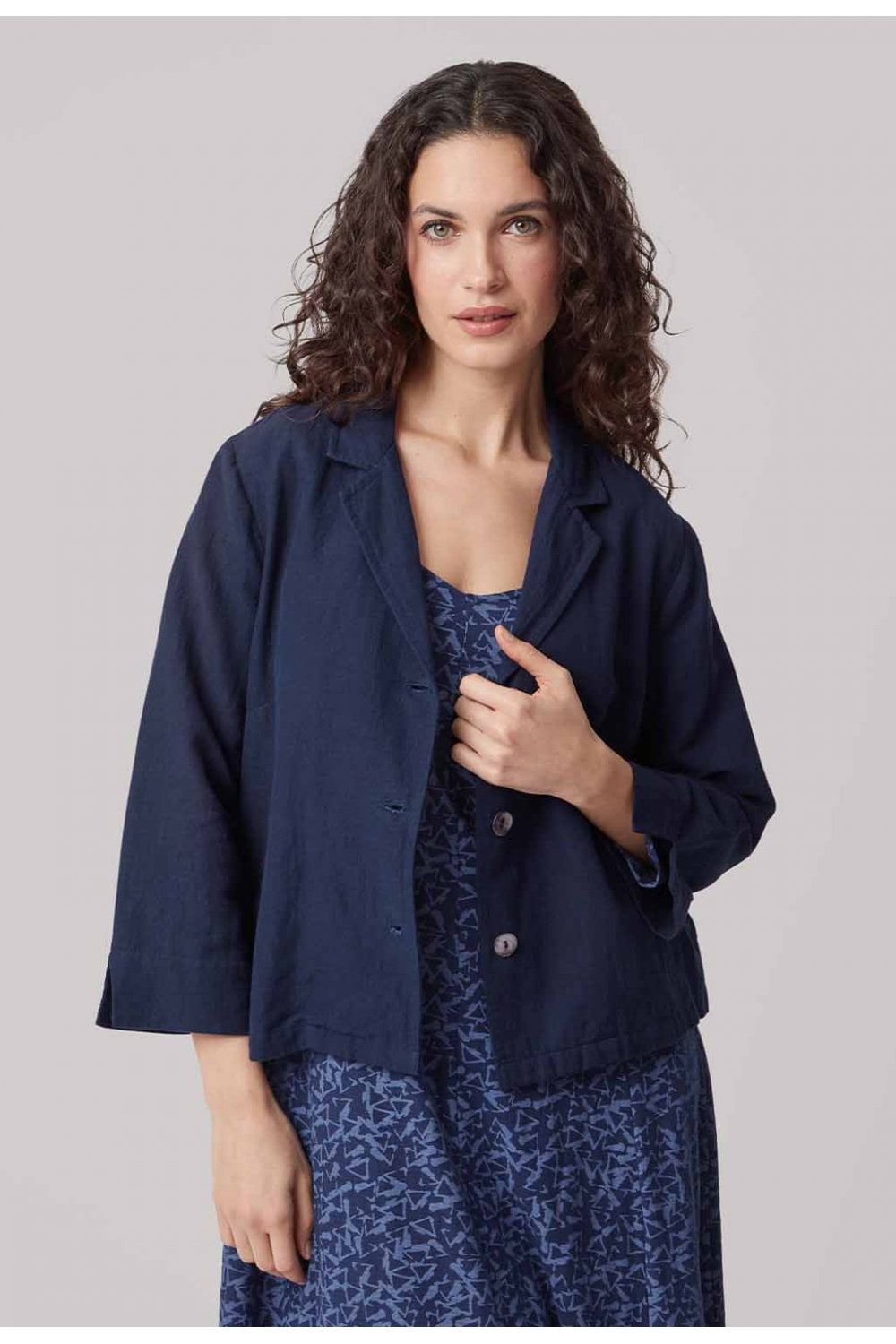 SOPHIA  LINEN JACKET | COL=NAVY