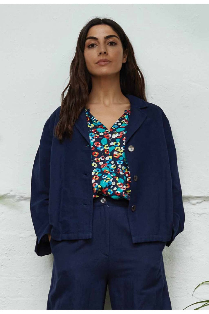 SOPHIA  LINEN JACKET | COL=NAVY