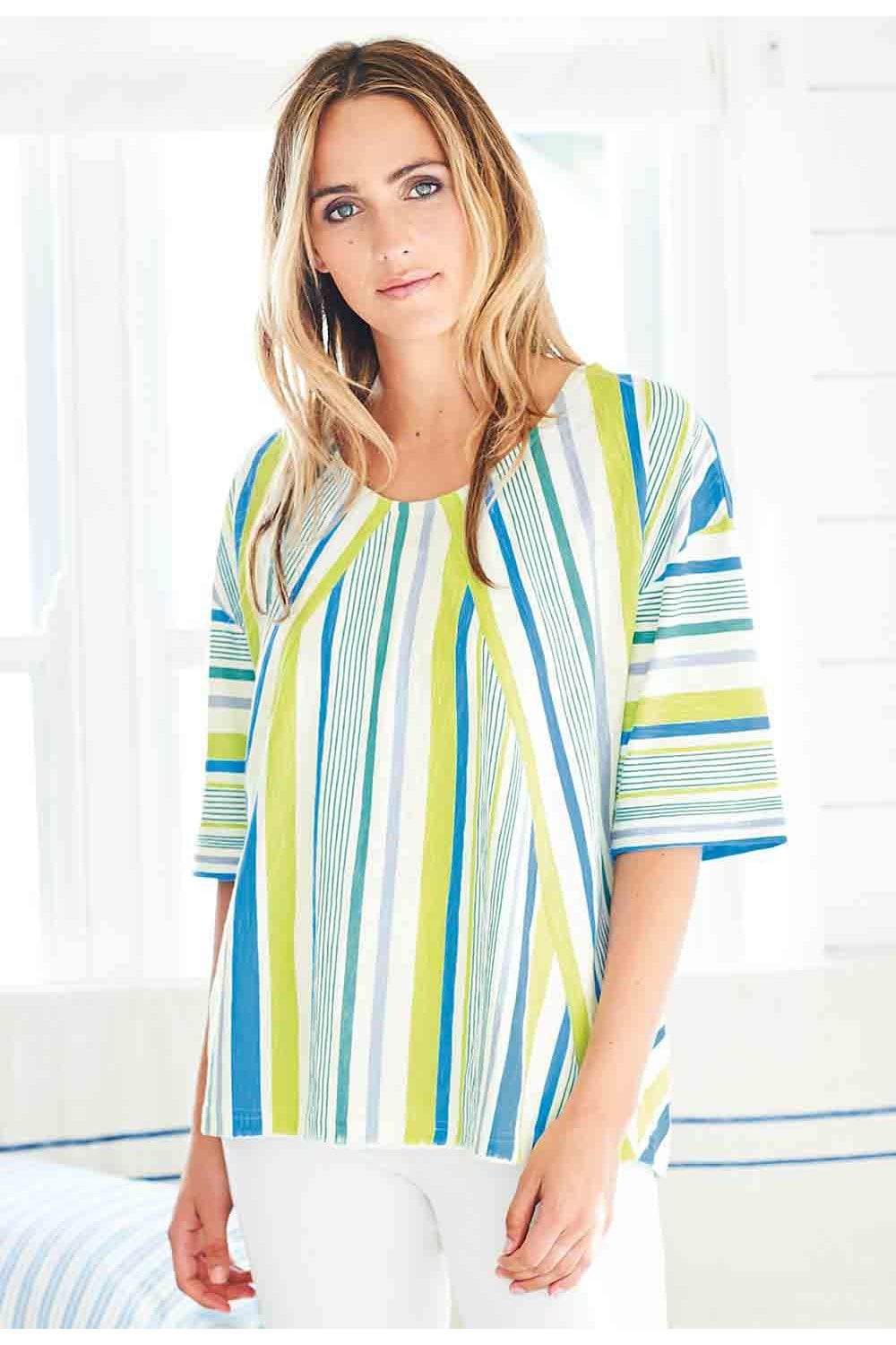 SOPHIE TOP REEVA STRIPE | COL=PEACOCK