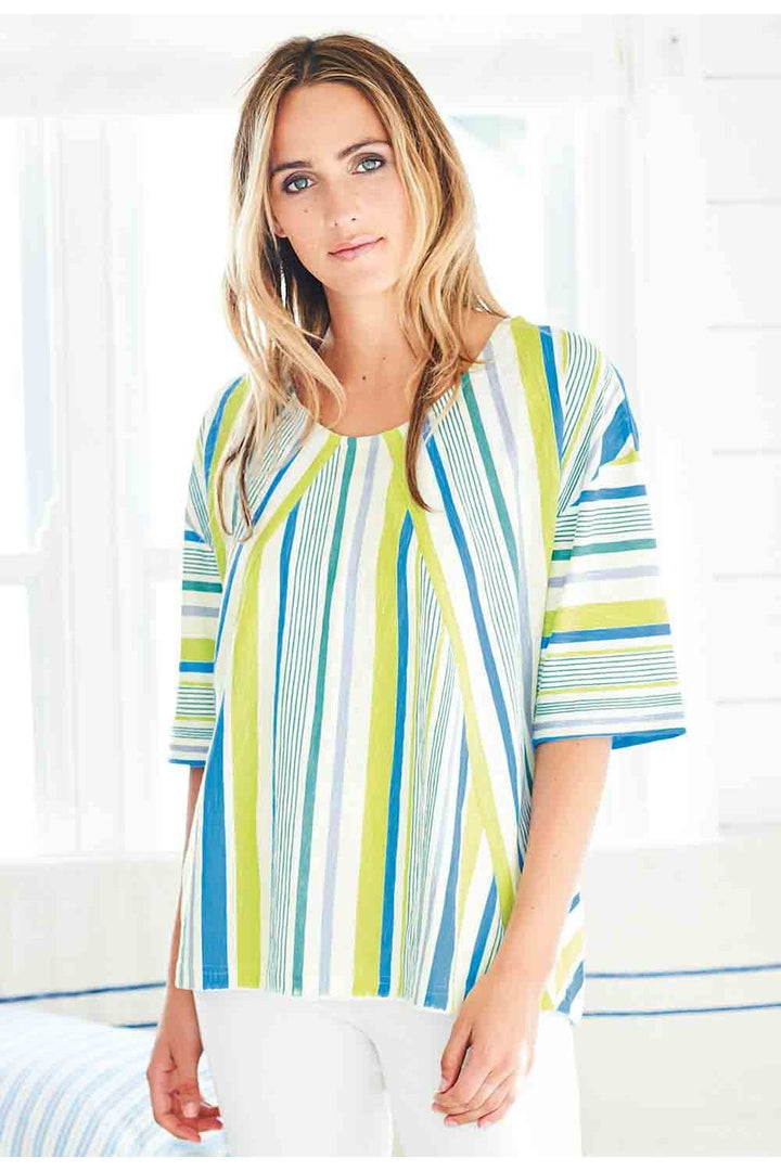 SOPHIE TOP REEVA STRIPE | COL=PEACOCK