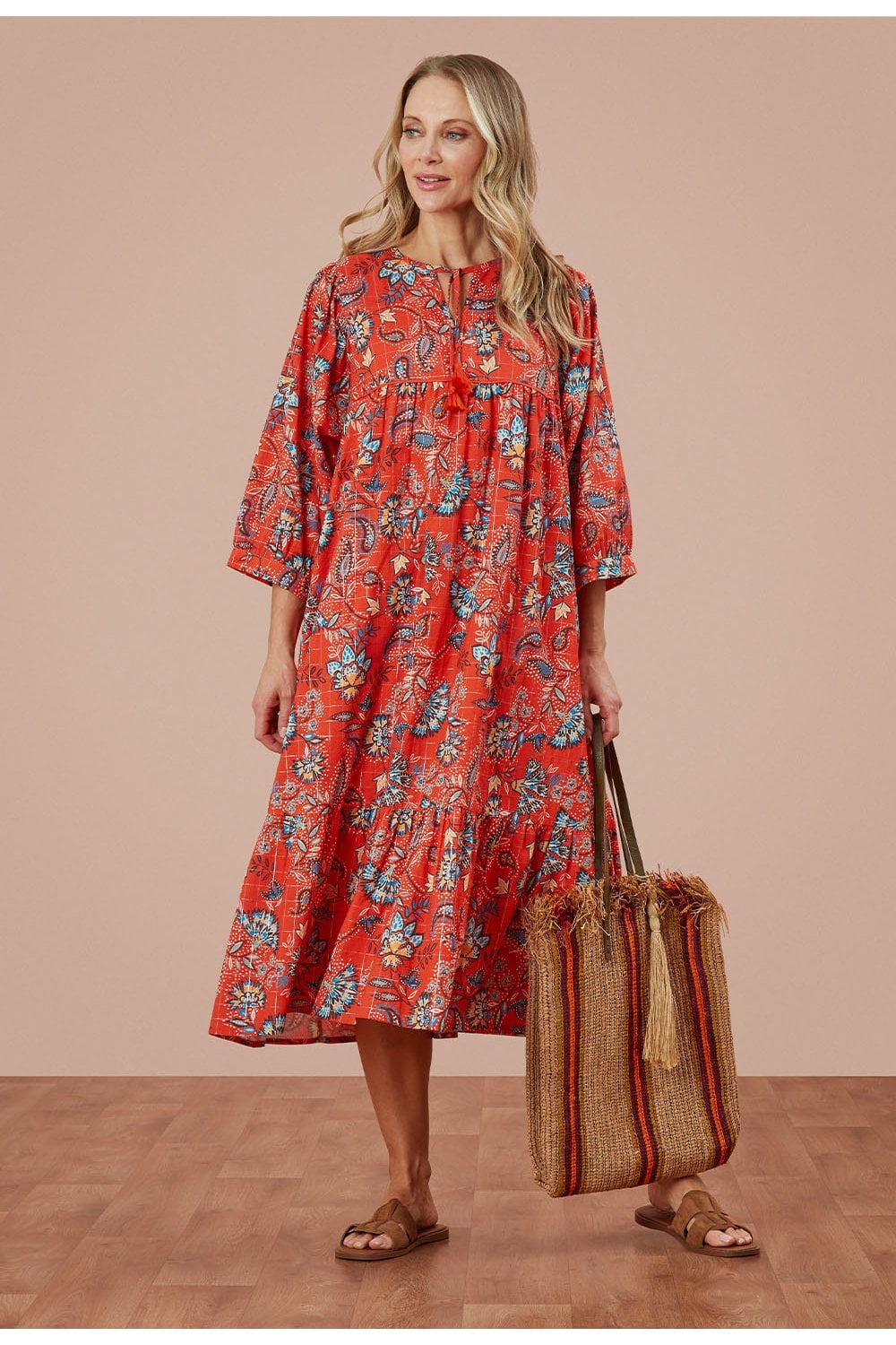 SUKATA DRESS | COL=NASTURTIUM