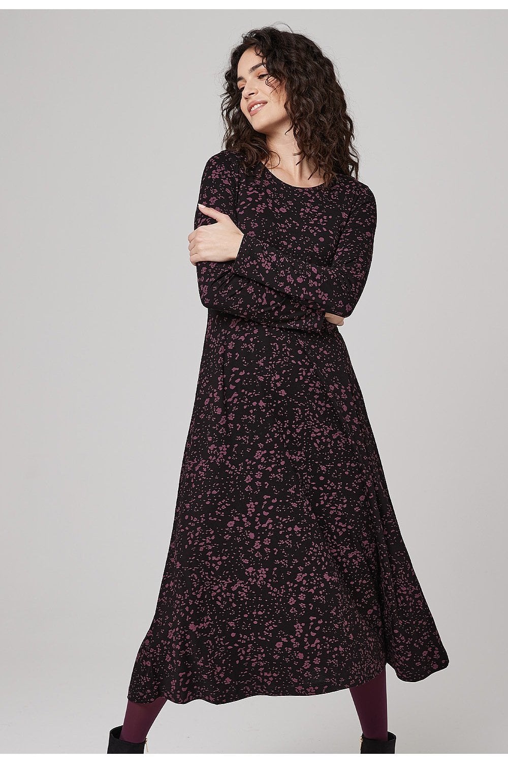 TALIA DRESS ANIKA PRINT | COL=BLACK