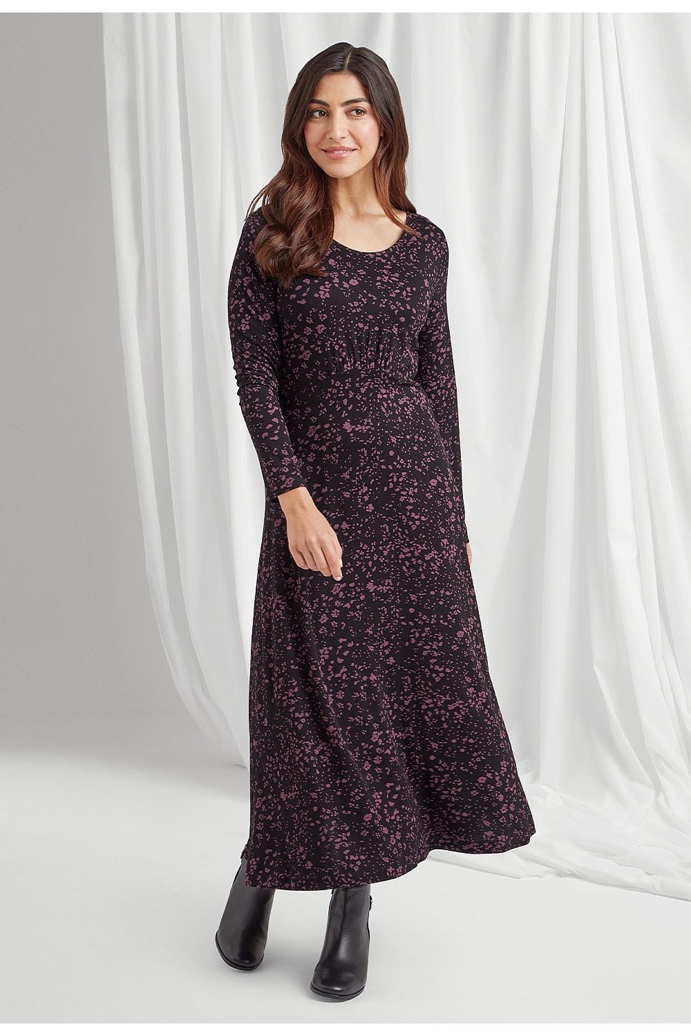 TALIA DRESS ANIKA PRINT | COL=BLACK