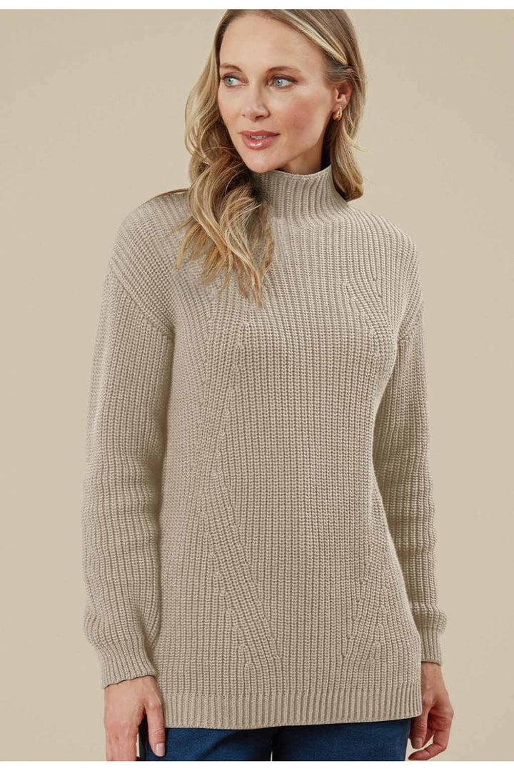 TAMERIND KNIT ROLL NECK JUMPER | COL=BUSCUIT