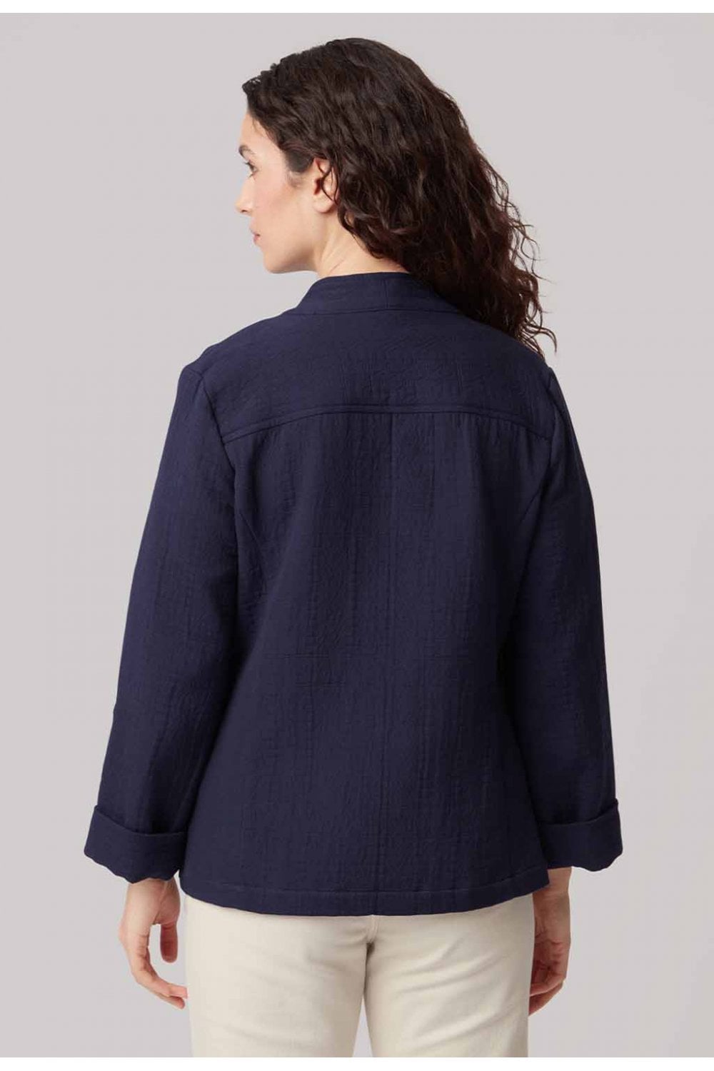 TIA JACQUARD JACKET | COL=NAVY,WHITE