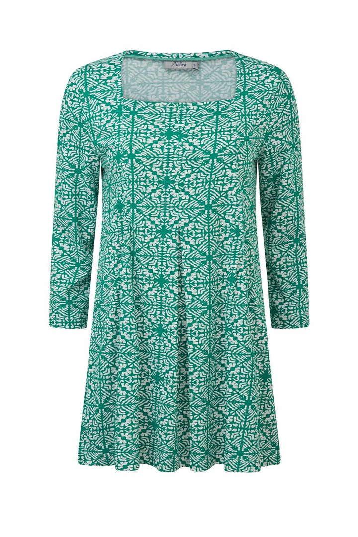 TILE PATTERN TUNIC | COL=LAGOON