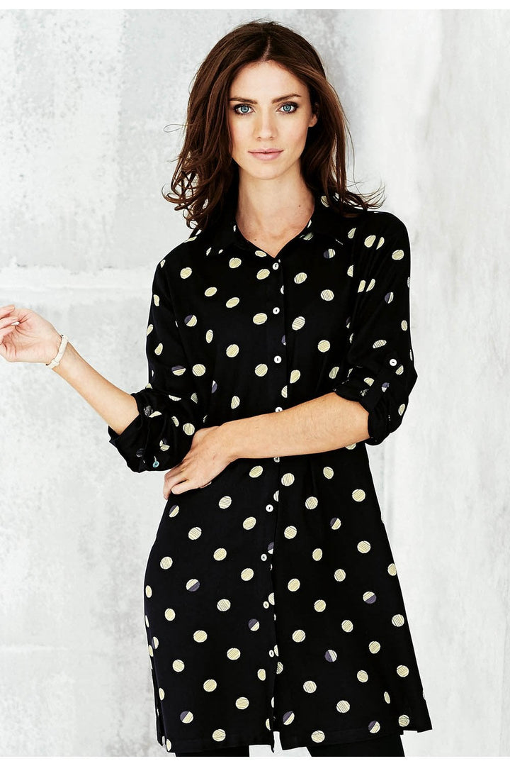TINA SHIRT SOLAR SPOT PRINT | COL=FRENCH NAVY