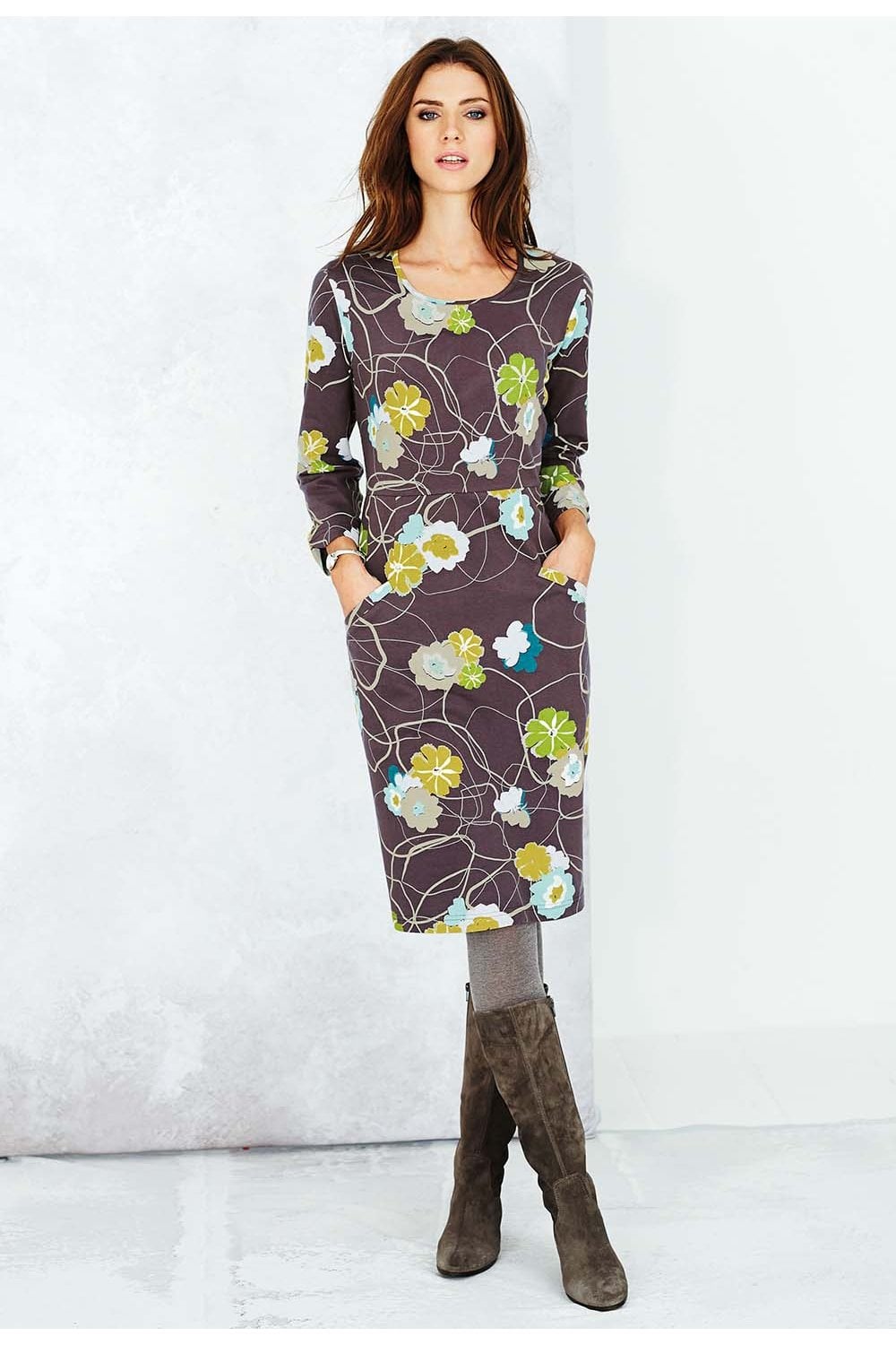 TONETTE DRESS BELLEFLOWER PRINT | COL=SCANDI GREY