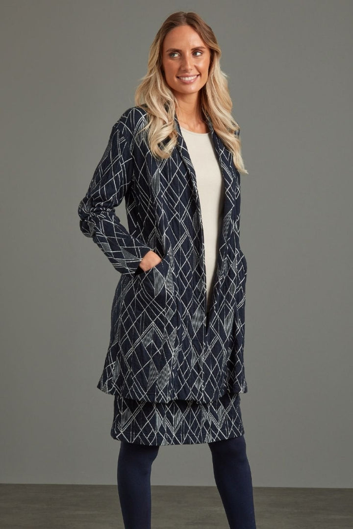 TRISHA JACKET ETCH WEAVE | COL=NAVY