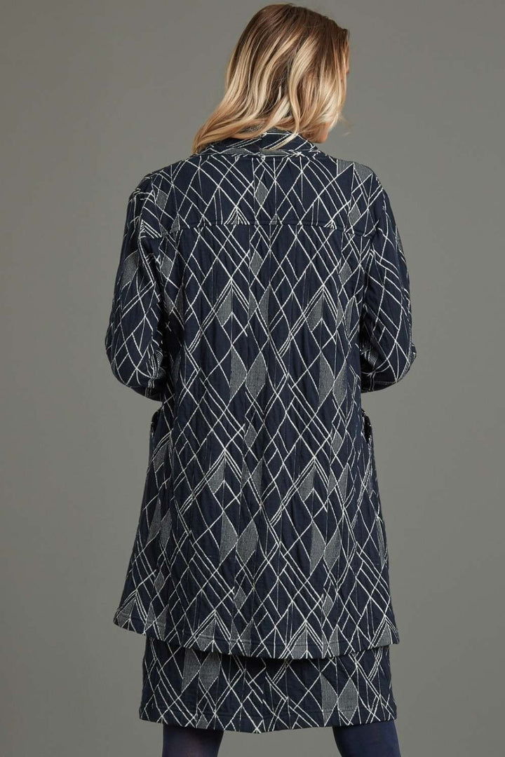 TRISHA JACKET ETCH WEAVE | COL=NAVY