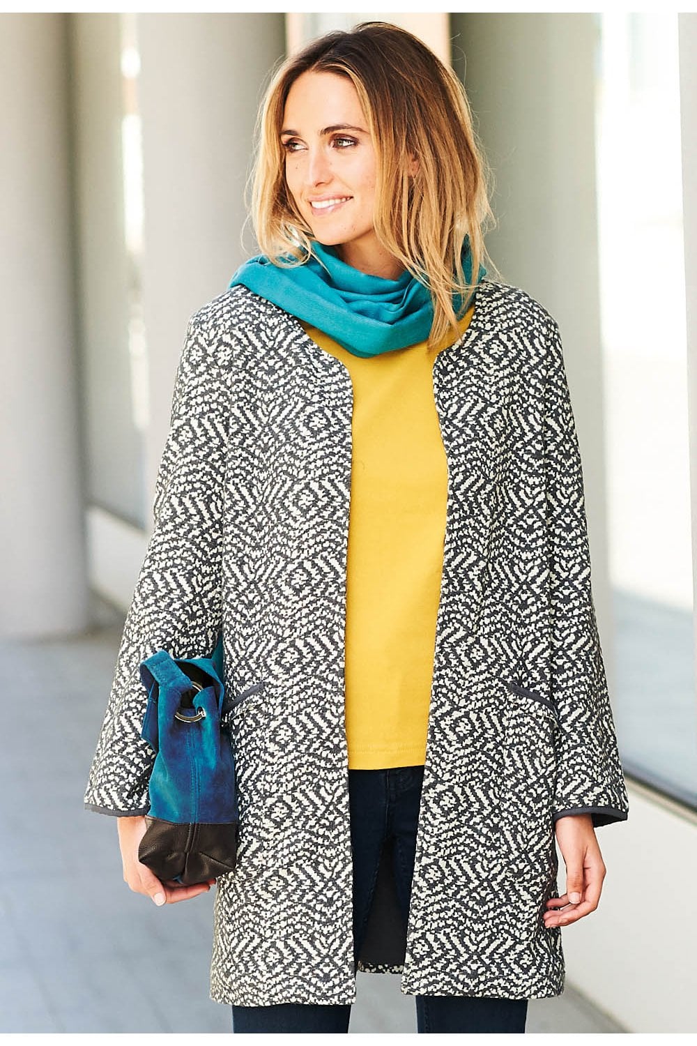 TYRA JACKET GRADUATE WEAVE | COL=GRAPHITE