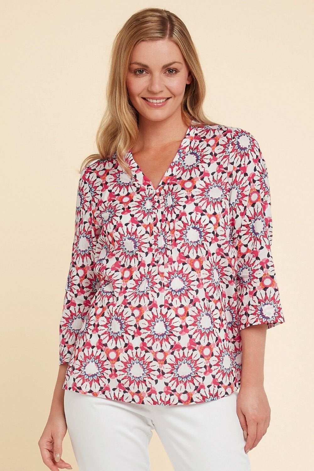 UMA BLOUSE MAISIE PRINT | COL=RED CLAY