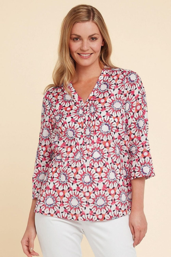UMA BLOUSE MAISIE PRINT | COL=RED CLAY