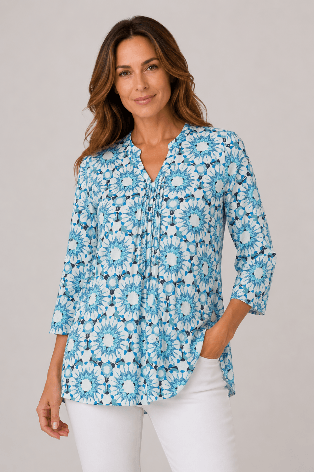 UMA BLOUSE MAISIE PRINT | COL=GLASS BLUE