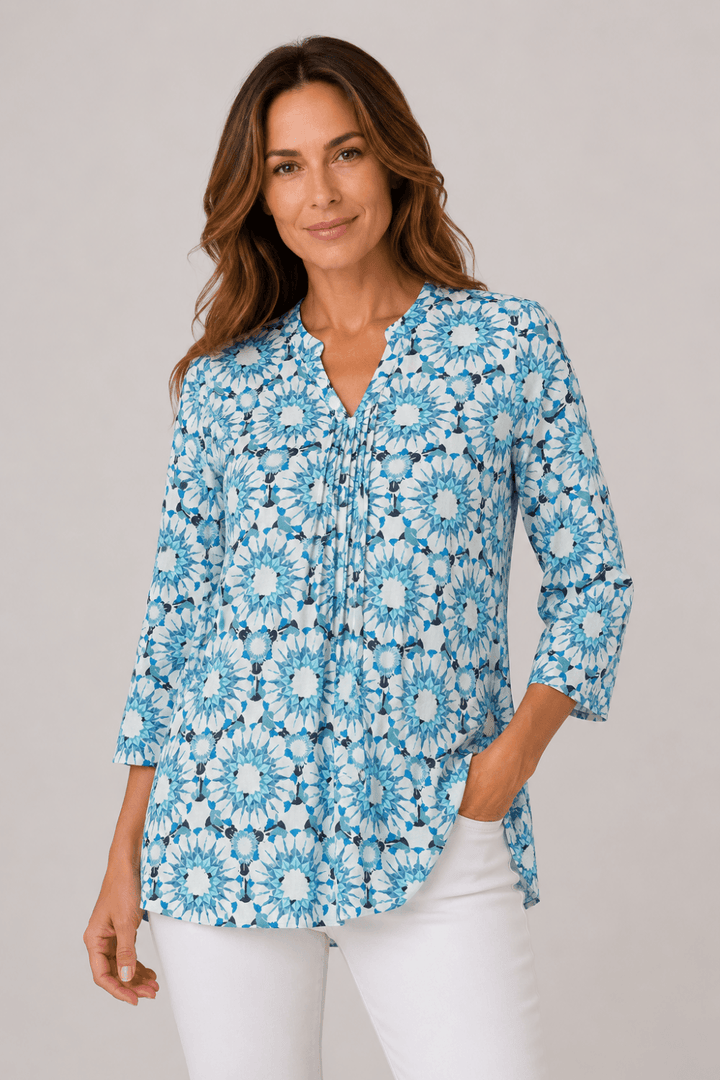 UMA BLOUSE MAISIE PRINT | COL=GLASS BLUE