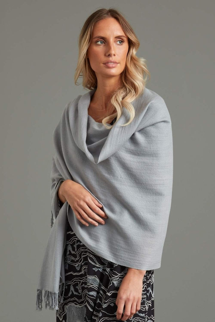 WOOL SHAWL | COL=SILVER