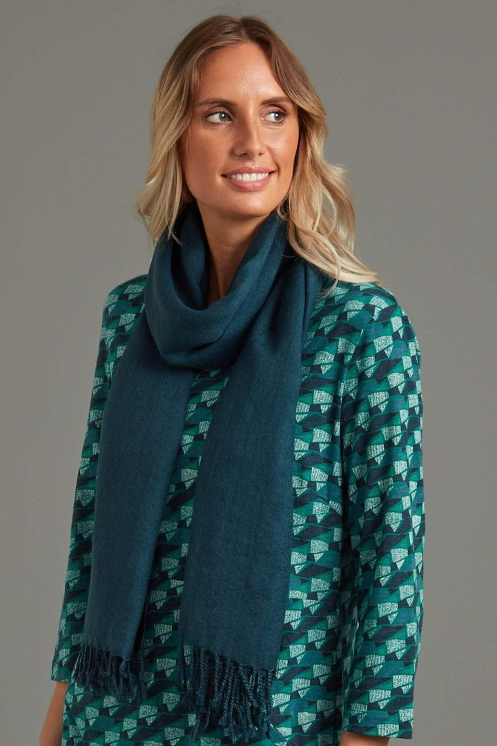WOOL SHAWL | COL=TEAL
