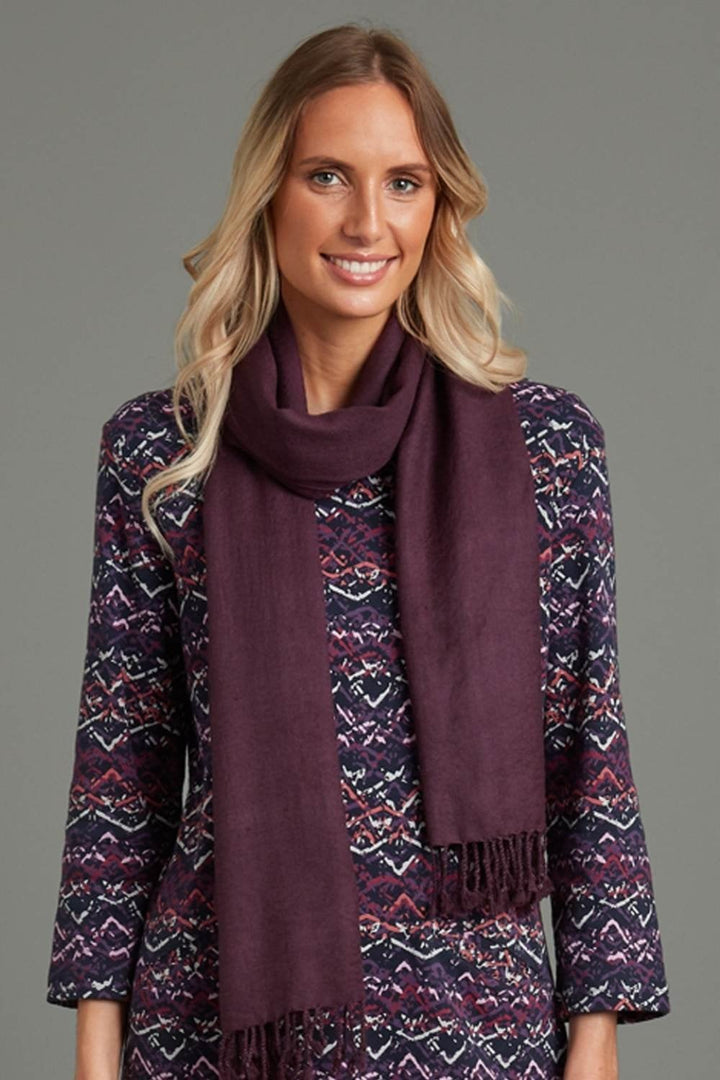 WOOL SHAWL | COL=BURGUNDY