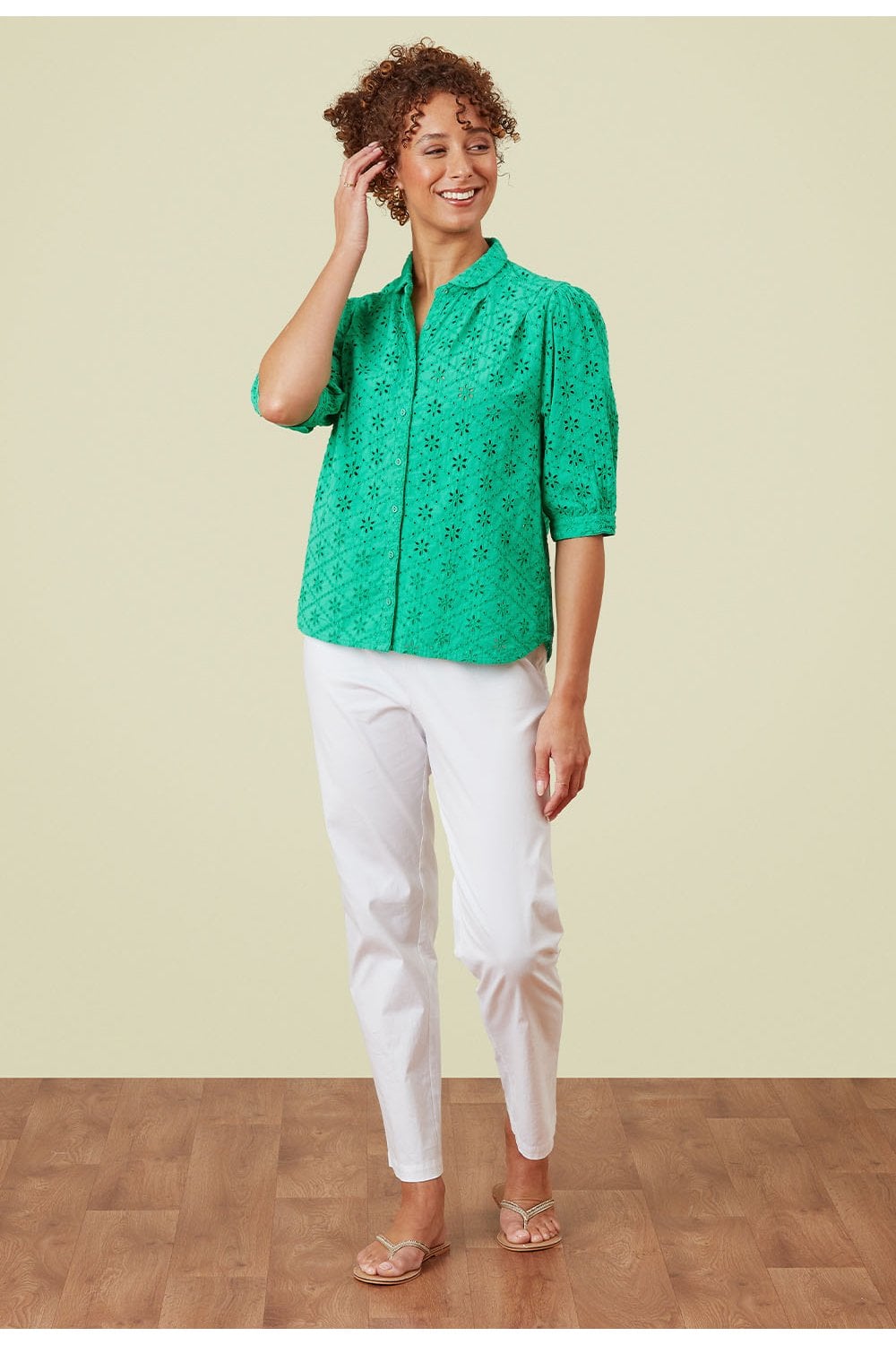 YUZENA EMBR TOP | COL=SIMPLY GREEN
