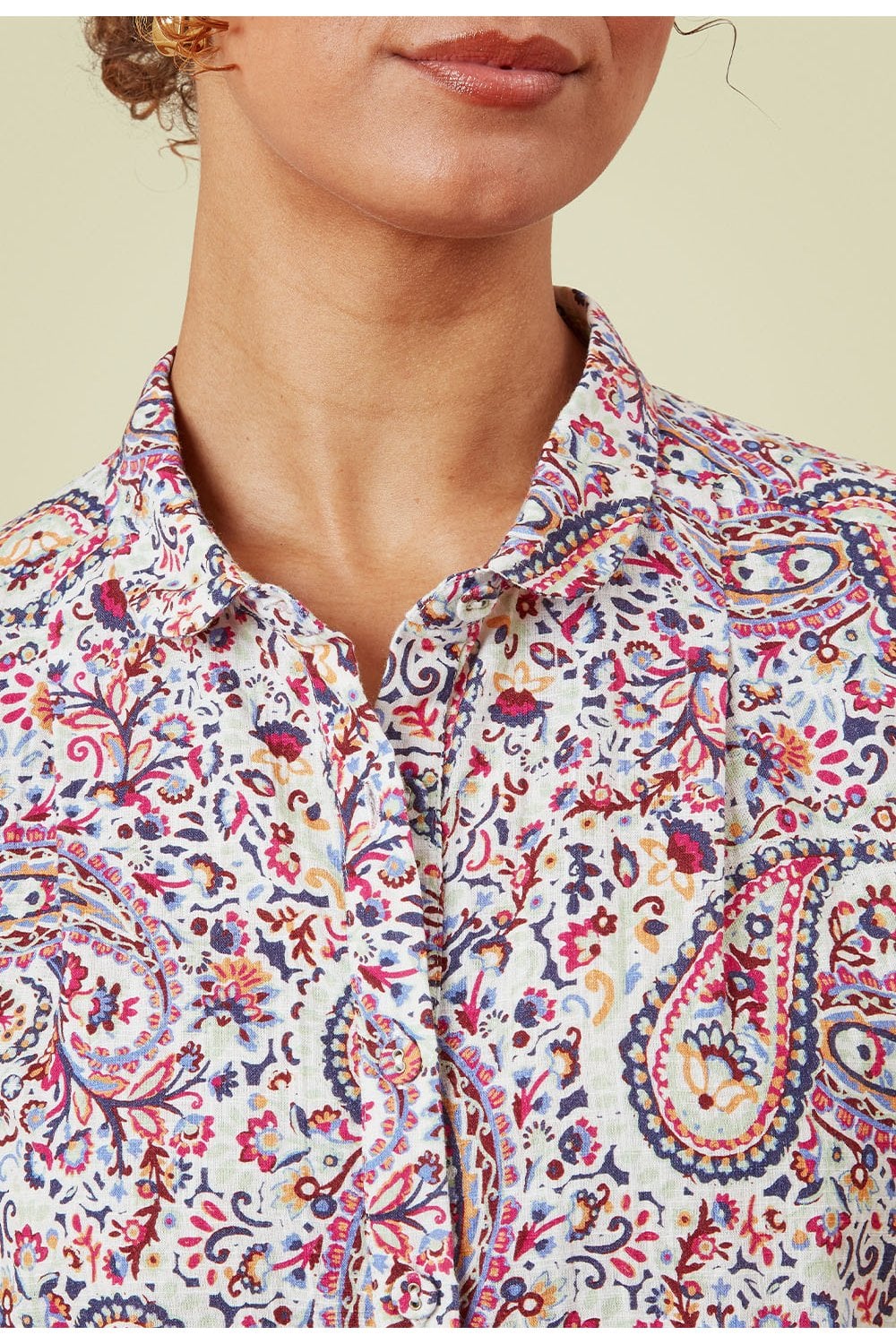 YUZENA SHIRT SWIRLING PAISLEY PRINT | COL=MULTI