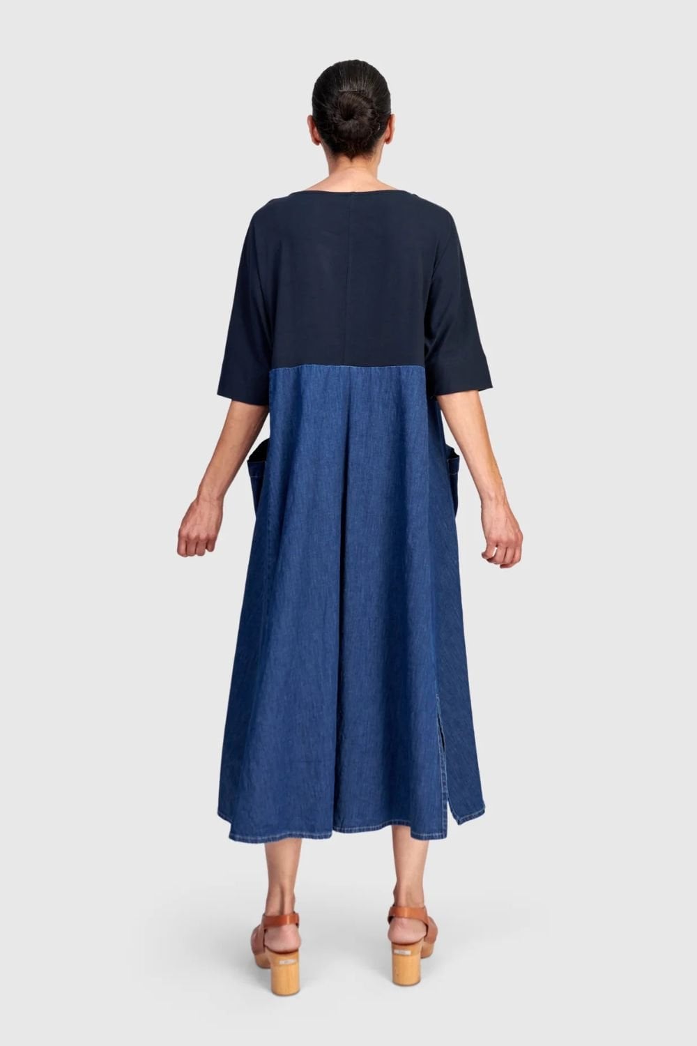 AMELIA A LINE DENIM DRESS | COL=DENIM