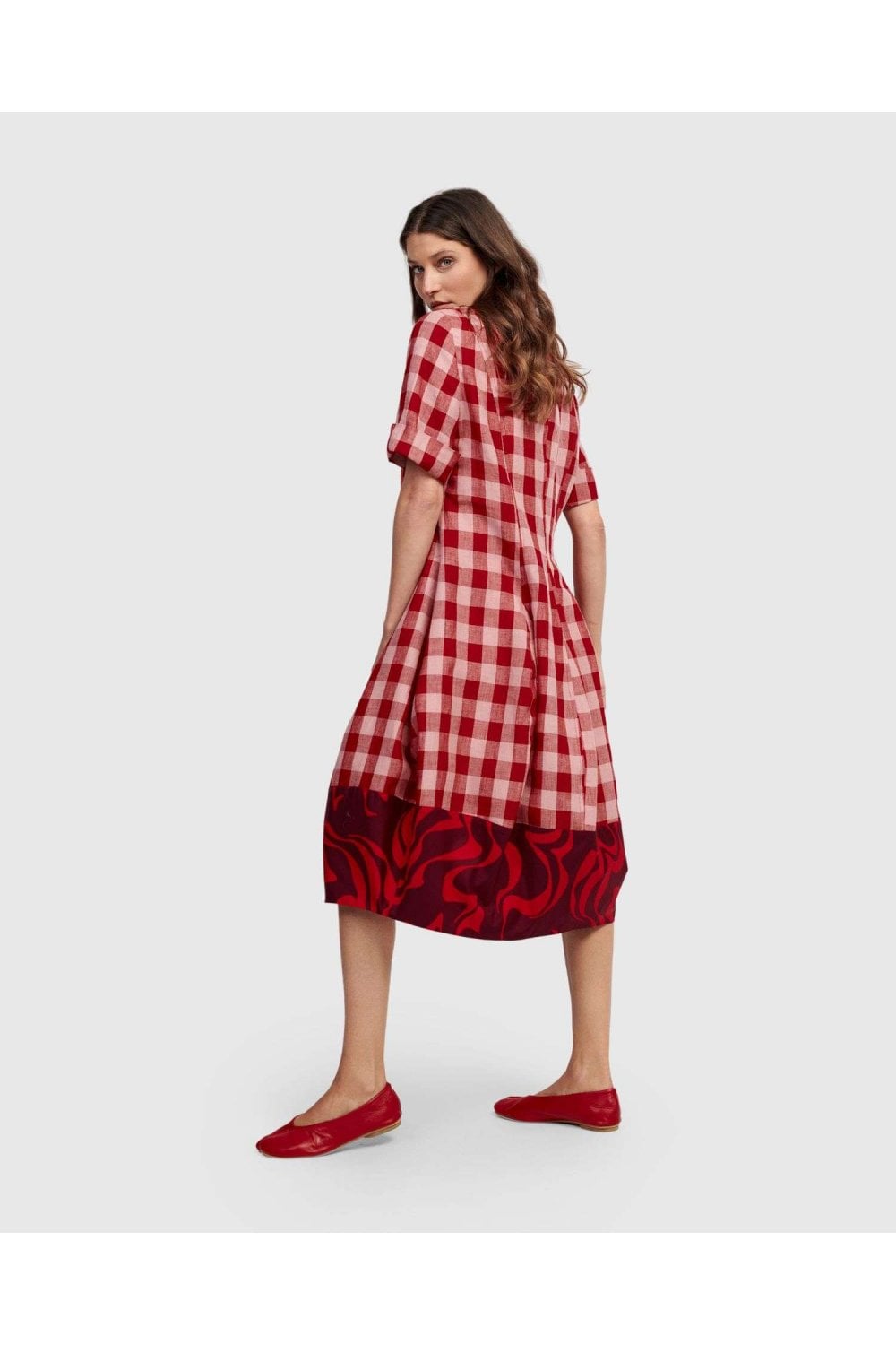 RED CHECK DRESS | COL=MULTI