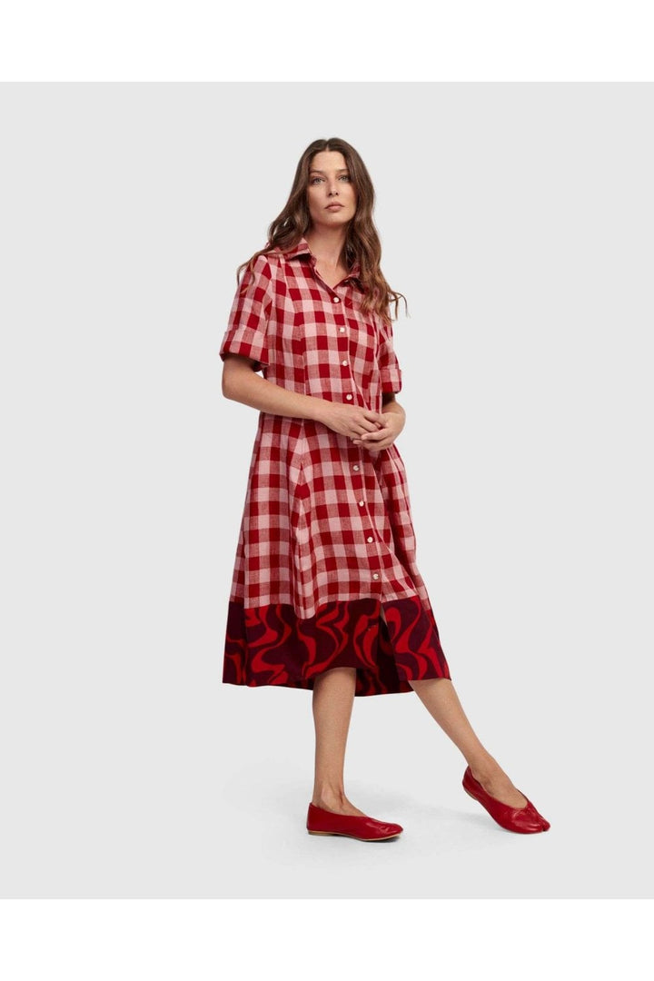 RED CHECK DRESS | COL=MULTI