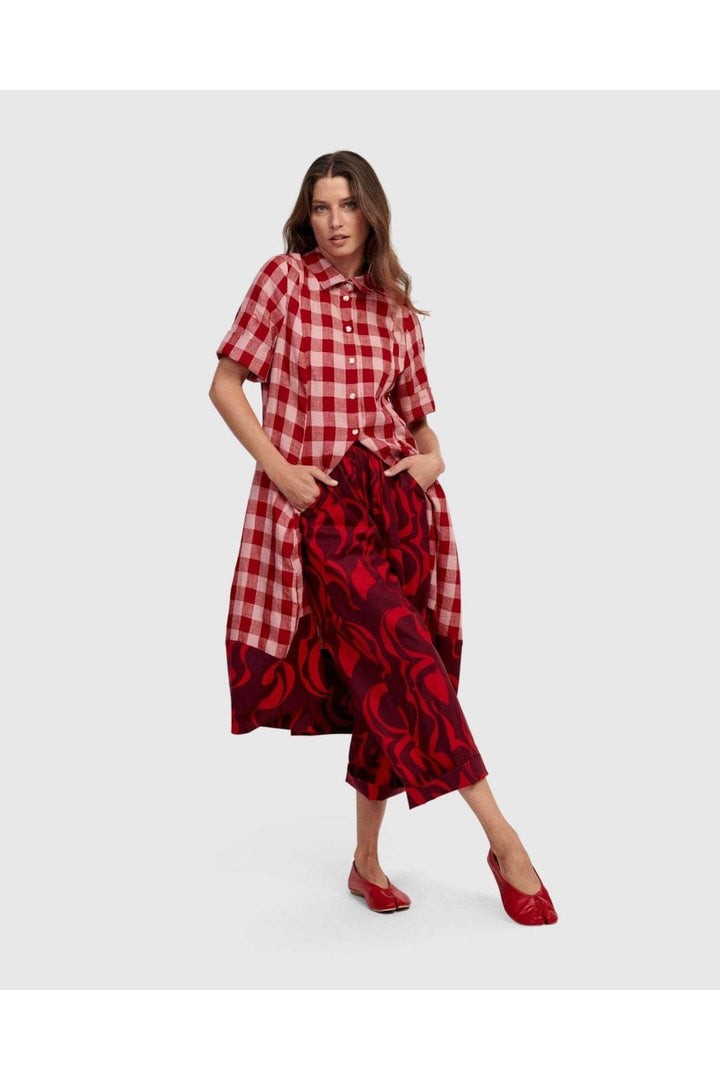RED CHECK DRESS | COL=MULTI