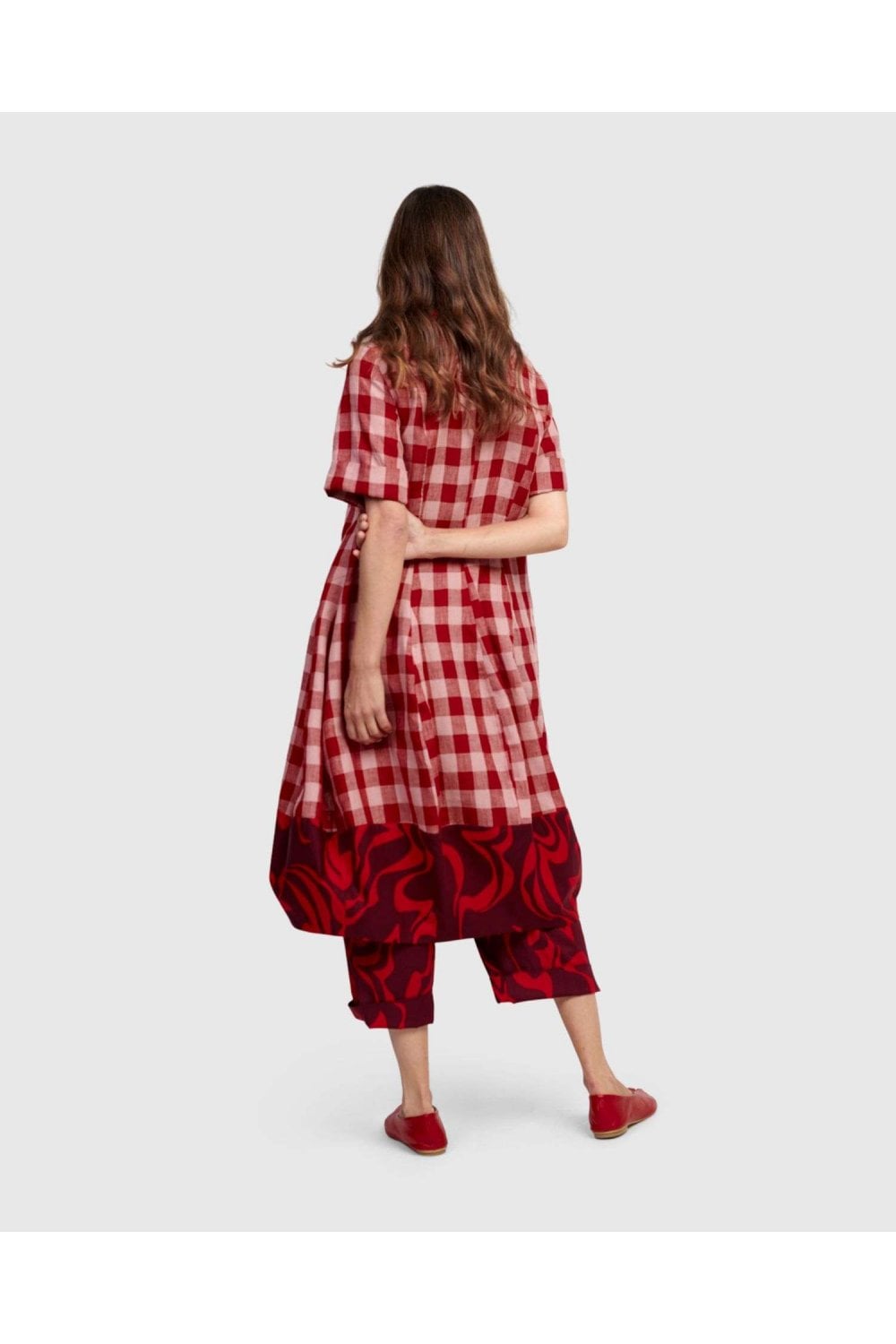 RED CHECK DRESS | COL=MULTI