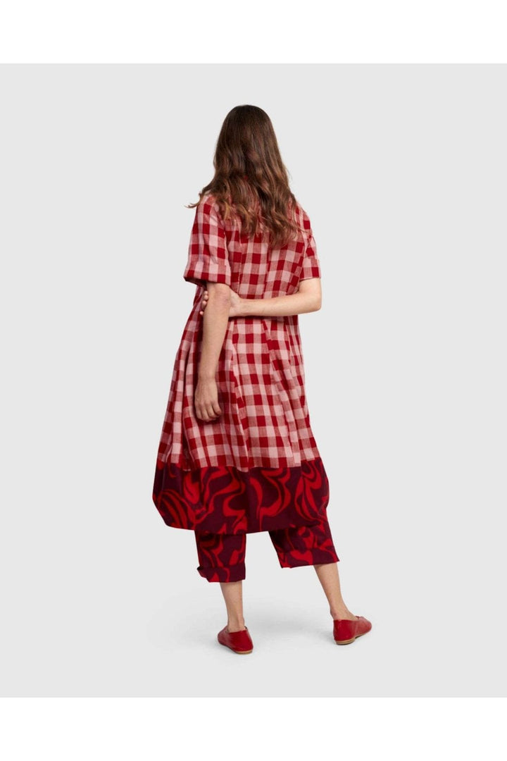 RED CHECK DRESS | COL=MULTI