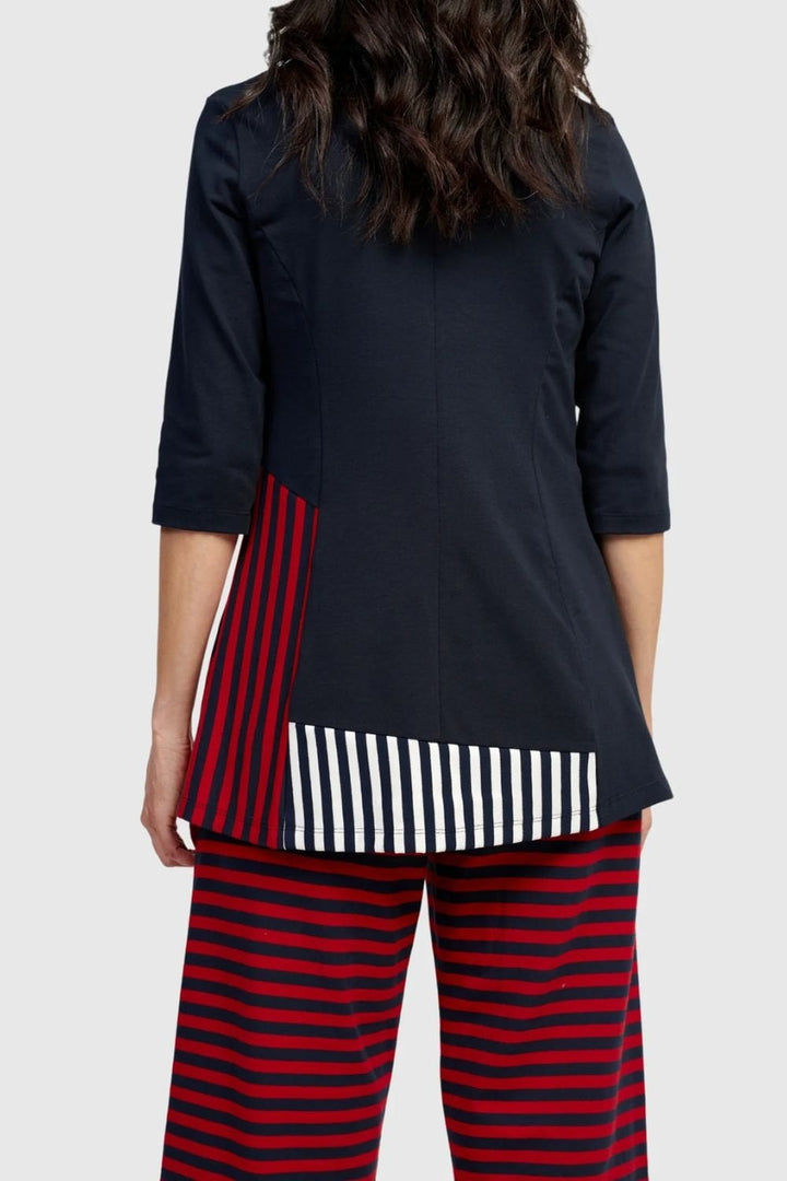 ROWAN V NECK STRIPES TOP