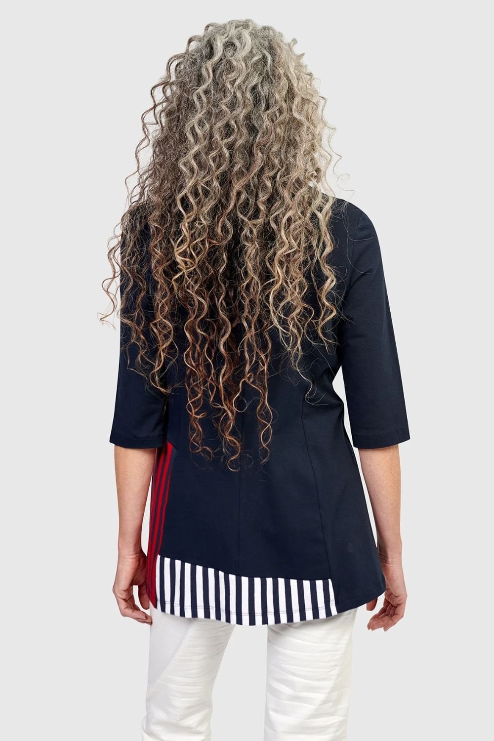 ROWAN V NECK STRIPES TOP