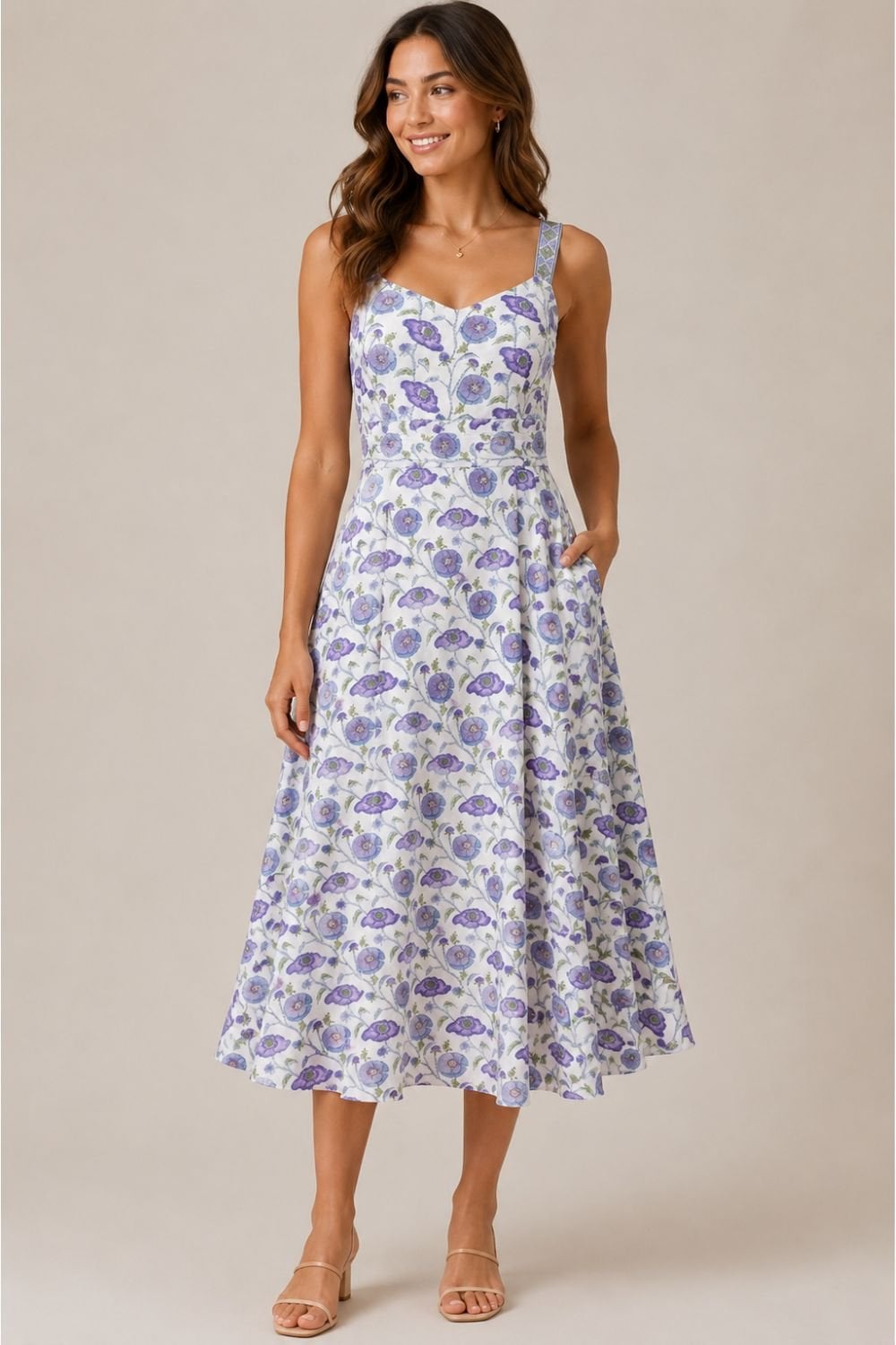 SLEEVELESS SUNDRESS | COL=PURPLE POPPY