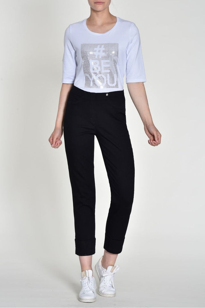 BELLA 7/8  CROP JEAN 09 | COL=BLACK 90,SEABLUE 62