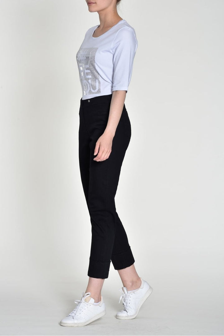 BELLA 7/8  CROP JEAN 09 | COL=BLACK 90,SEABLUE 62