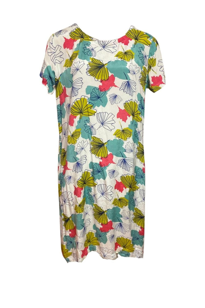BOTANICAL PRINT DRESS | COL=CORAL