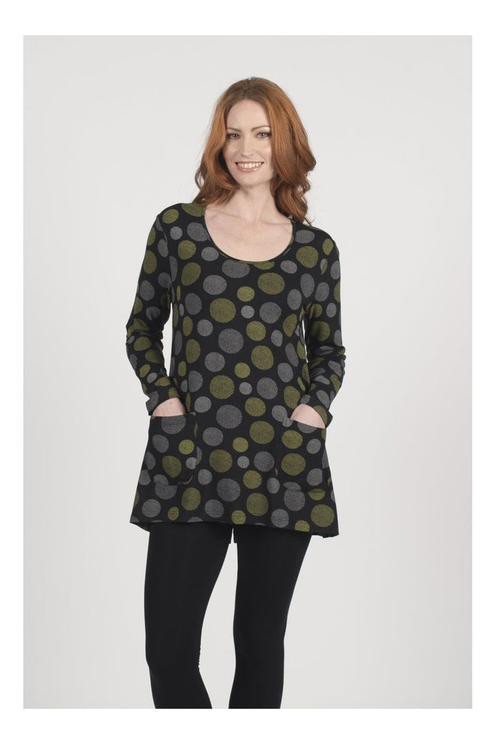 BUBBLE PRINT TOP | COL=LIME