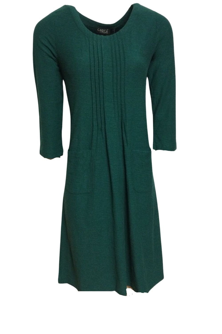SLUB COTTON JERSEY DRESS | COL=FOREST