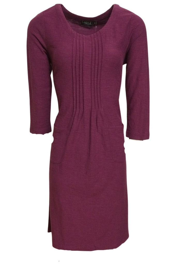 SLUB COTTON JERSEY DRESS | COL=PLUM