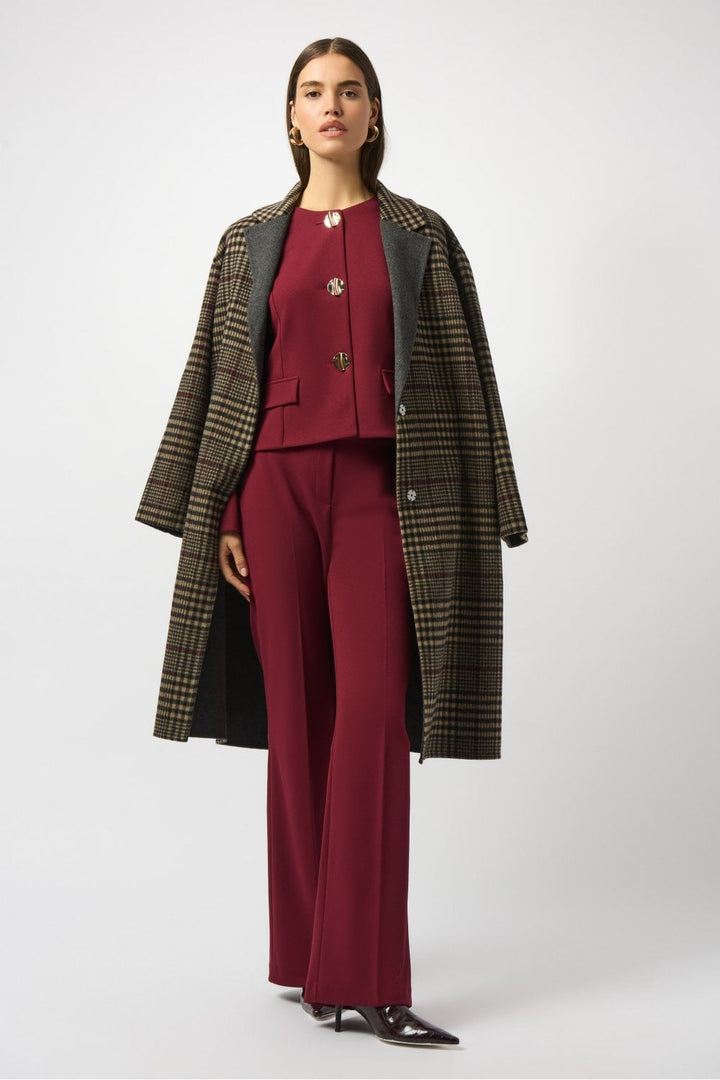 CHECK LONG COAT WITH CONTRAST LINING | COL=MIX