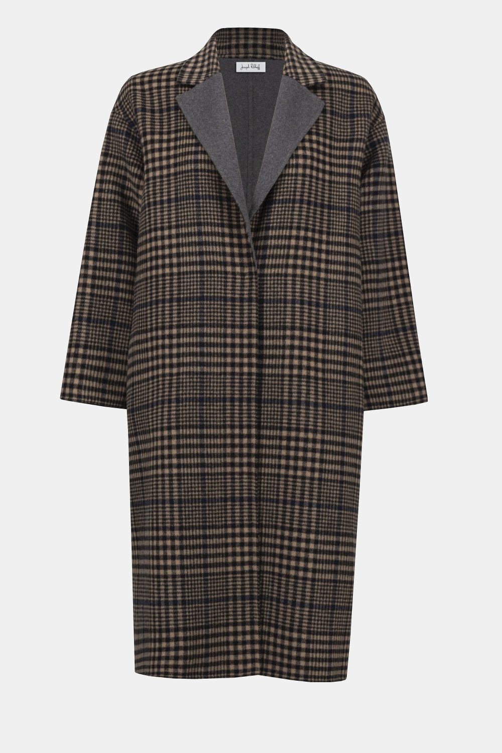 CHECK LONG COAT WITH CONTRAST LINING | COL=MIX